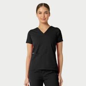Med Couture Black V-Neck Short Sleeve Tee
